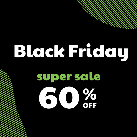 Green Stripes Black Friday Super Sales Sign Template