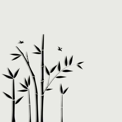 Minimalistic Bamboo Trees and Birds Nature Template