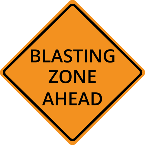Blasting Zone Ahead Warning Sign Template