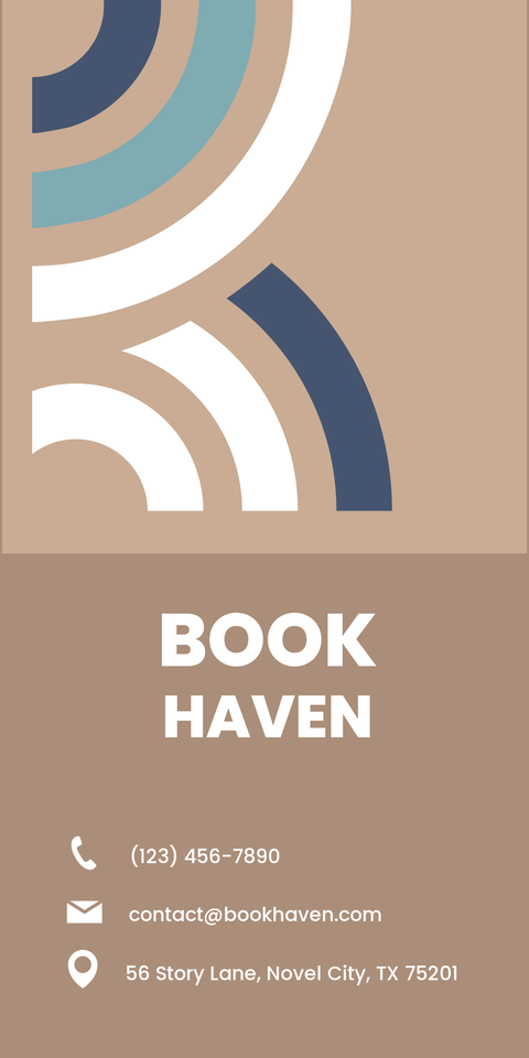 Earthy Tones Bookstore Contact Card Template