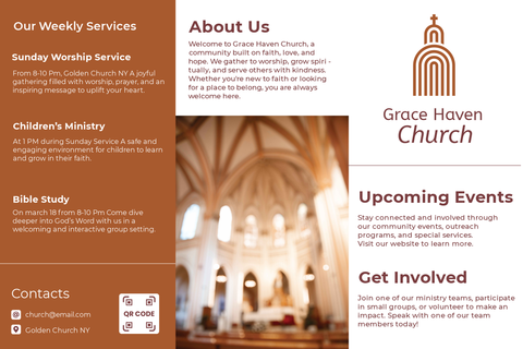 Community-Focused Informational Church Sign Template