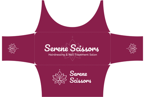 Burgundy Salon Logo and Brand Name Table Cover Template