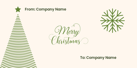 Green Merry Christmas and Tree Envelope Template