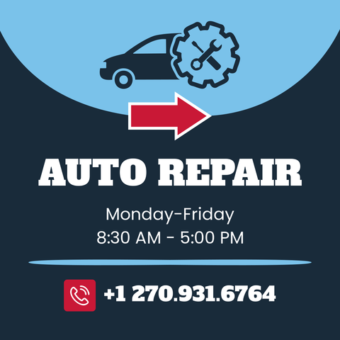Car Repairing Service Icon With Working Hours Sign Template