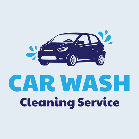Car Icon With Splashes of Water Car Wash Template