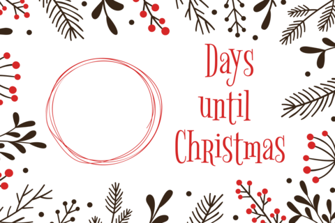 Floral Christmas Countdown Sign Template