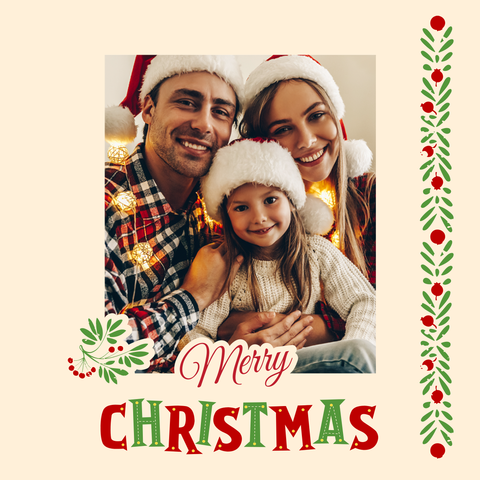 Merry Christmas Family Photo Sign Template