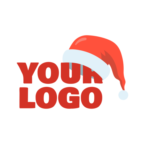 Company Logo With a Santa Hat Sign Template