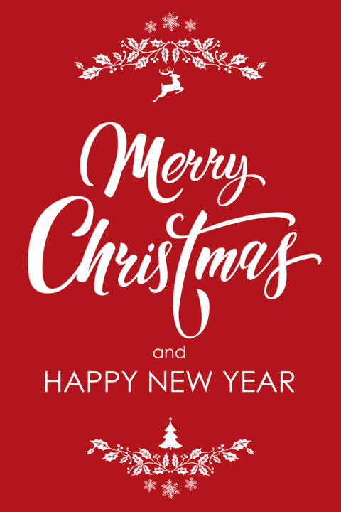 Minimalistic Red and White Merry Christmas Sign Template
