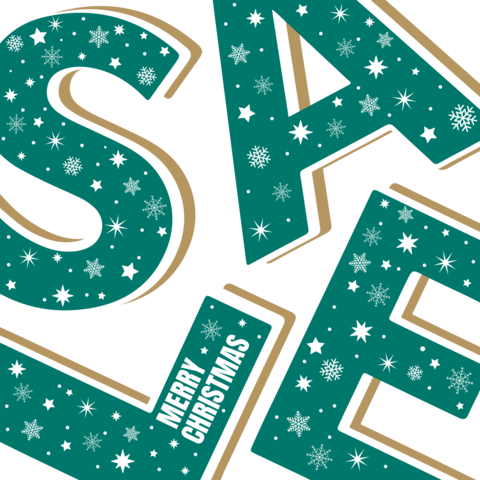 Oversized Green Letters Christmas Sale Sign Template