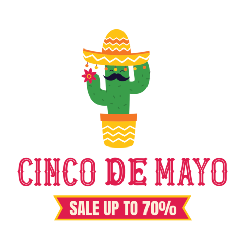 Happy Cactus Cinco de Mayo Sale Sign Template
