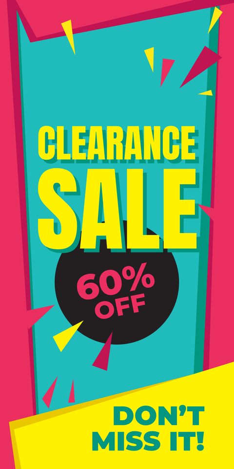 Colorful 60% Off Clearance Sale Sign Template