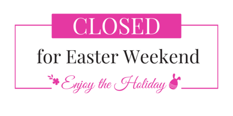 Pink, Black and White Closed for Easter Sign Template