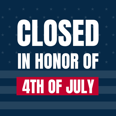Blue Closed in Honor of 4th of July Sign Template
