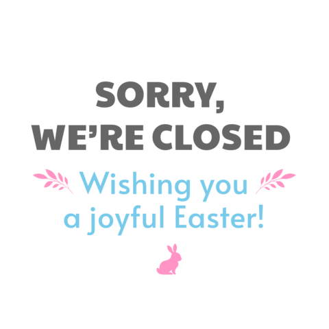 Blue and Pink Closed for Easter Quote Sign Template