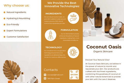 Orange and White Skincare Brochure Template