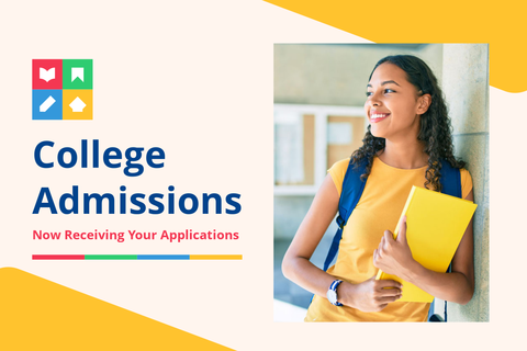Student Photo Colorful College Admission Sign Template