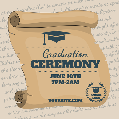 Paper Scroll Graduation Ceremony Announcement Template