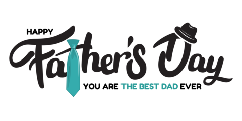 Father's Day Quote With a Tie and Hat Sign Template