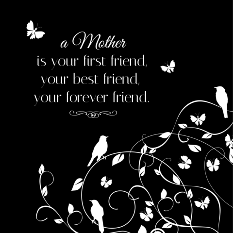 Birds and Butterflies in a Bush Mother's Day Sign Template