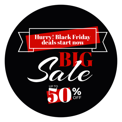 Round Black Friday Big Sales and Deals Sign Template