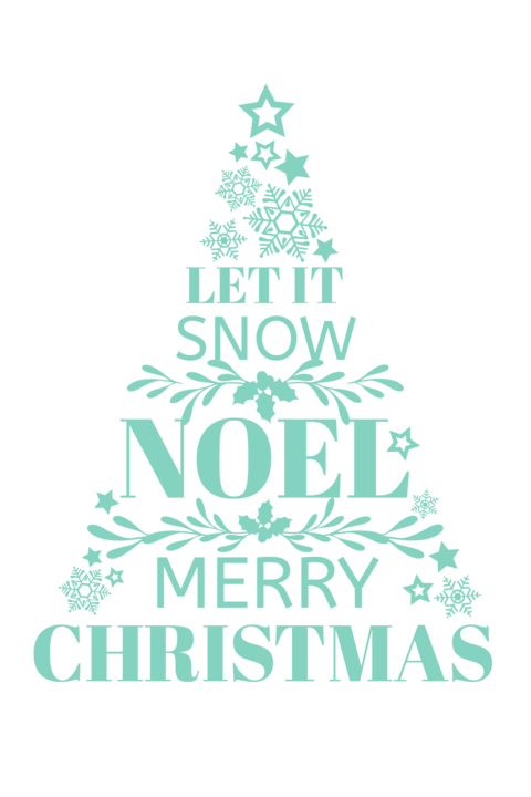 Let It Snow Christmas Tree Shaped Holiday Template