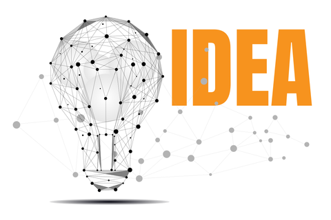 Wireframe Polygon Connecting Dot Light Bulb Graphic Template