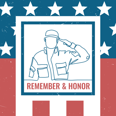 Silhouette of a Saluting Soldier Memorial Day Sign Template