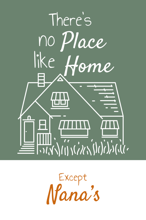 Pastel Green House-Themed Sign Template