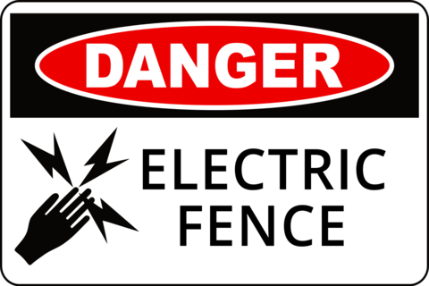 Red and Black Electric Fence Danger Warning Sign Template