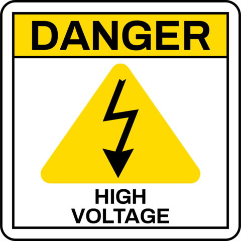 High Voltage Safety White and Yellow Sign Template