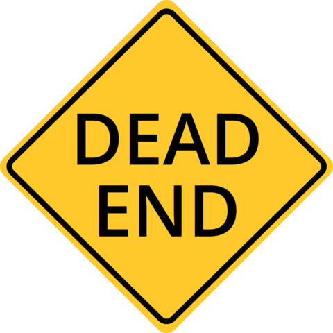 Yellow and Black Dead End Driver Warning Sign Template