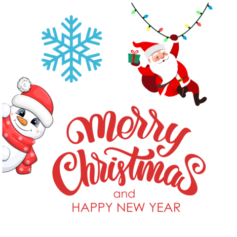 Smiling Snowman, Santa and Merry Christmas Quote Template