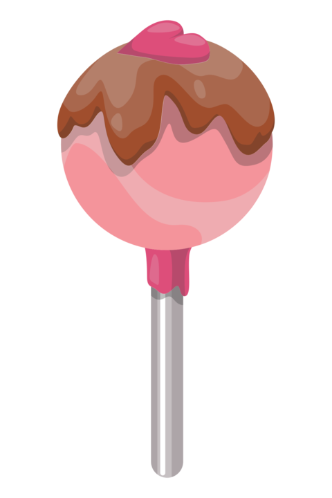 Illustrated Pink and Brown Lollipop Sign Template