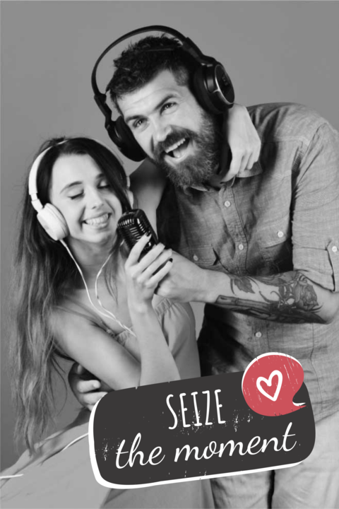 Black and White Decorative Photo Sign Template