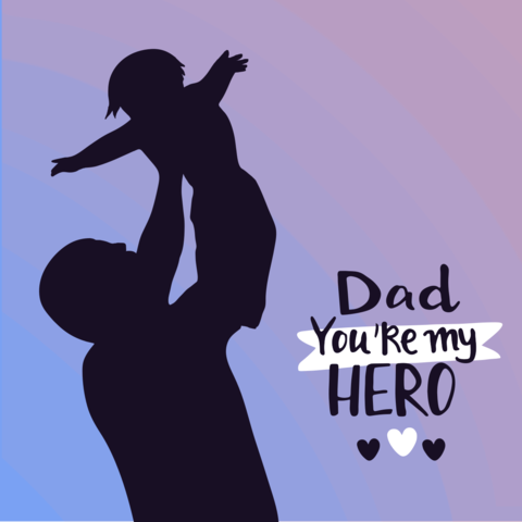 Dad Holding His Child Quote Sign Template
