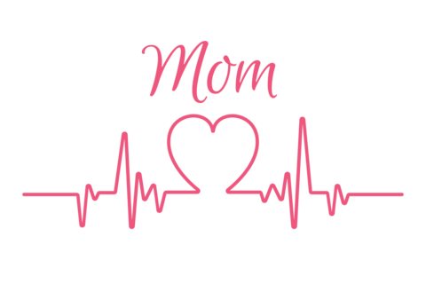 Heart-Shaped Cardiogram Mother's Day Sign Template