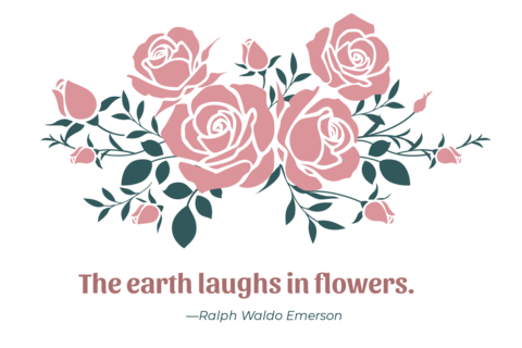 Pink Roses With Ralph Waldo Emerson Quote Nature Template