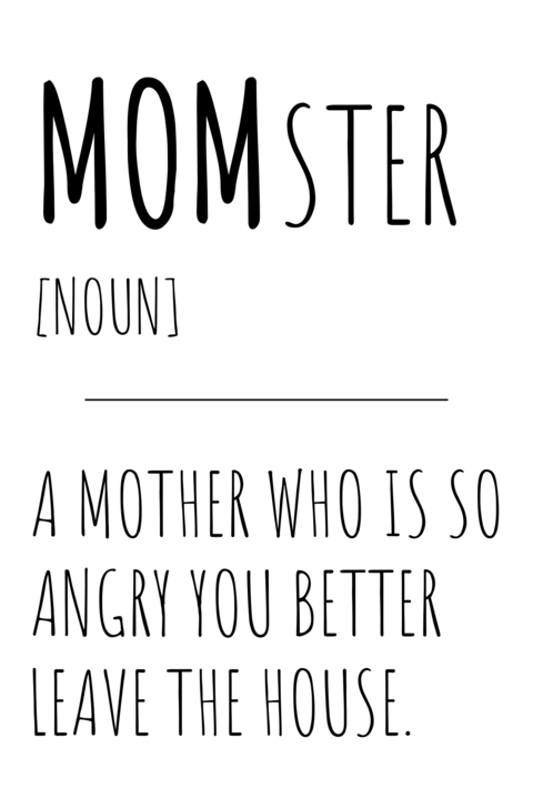 Momster Definition of Mother Sign Template