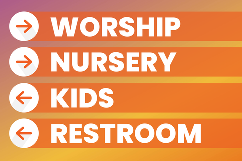 Church Wayfinding Arrows Sign Template