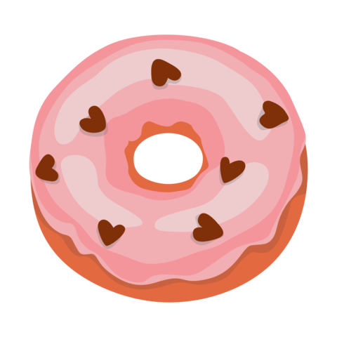 Sweet Donut With a Pink Glaze Sign Template