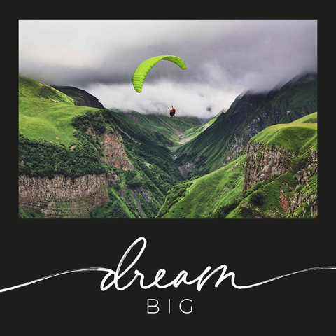 Polaroid Style Dream Big Motivational Quote Sign Template