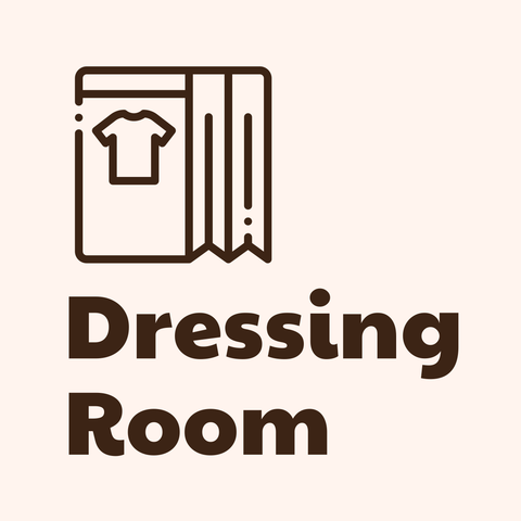 Pastel Colored Changing Booth Illustration Sign Template