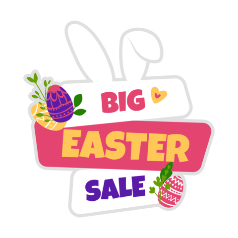 Bunny Ears With Easter Eggs Sale Sign Template