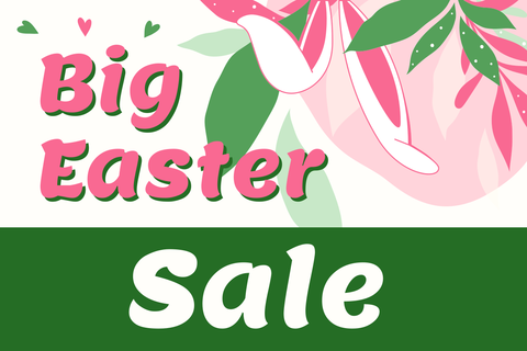 Green and Pink Floral Easter Sale Sign Template