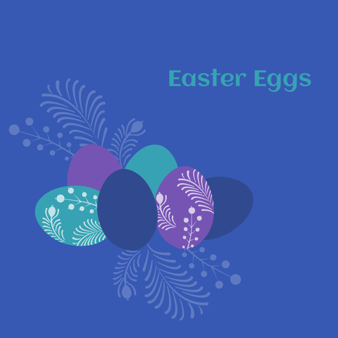 Blue-Themed Easter Eggs Sign Template