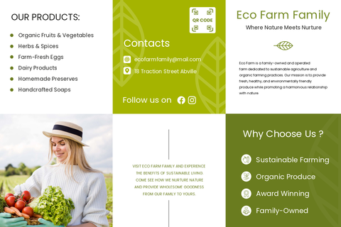 Green Eco Farm Family Brochure Template