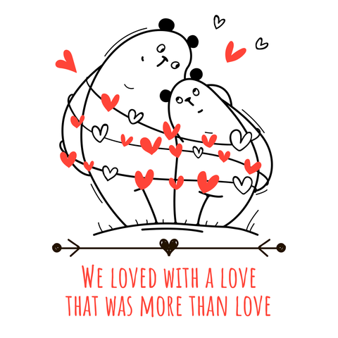 Cute Bear Couple Illustration With a Love Quote Template