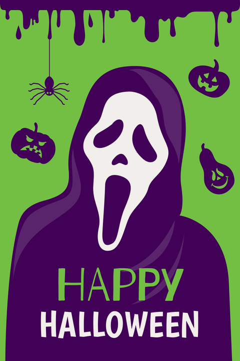 Scary Ghostface Halloween Sign Template