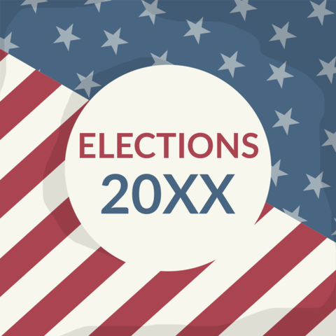 Elections 20XX US Flag Themed Sign Template